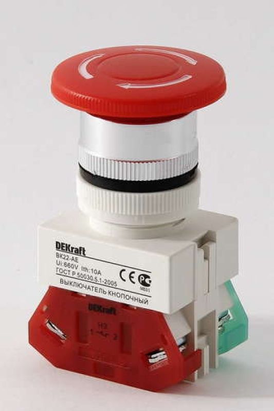 Выключатель кноп. ВК22-AEAL-RED /25040DEK/