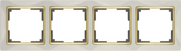 Рамка на 4 поста /WL03-Frame-04-ivory-GD (слоновая кость/золото)