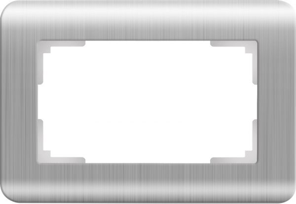 Рамка для двойной розетки /WL12-Frame-01-DBL (серебряный)