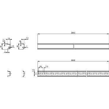 DIN-рейка симметричная 2м 15*35 неперфорир. /NSYSDR200/