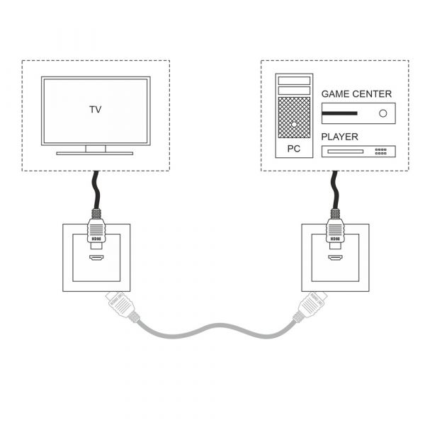 Розетка HDMI/WL08-60-11 (черный матовый)