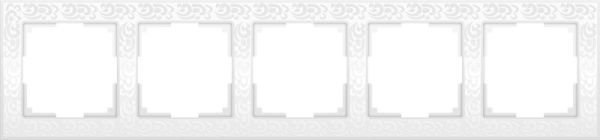 Рамка на 5 постов /WL05-Frame-05-white (белый)