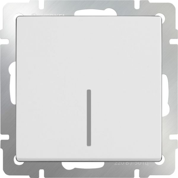 Выключатель одноклавишный с подсветкой /WL01-SW-1G-LED (белый)