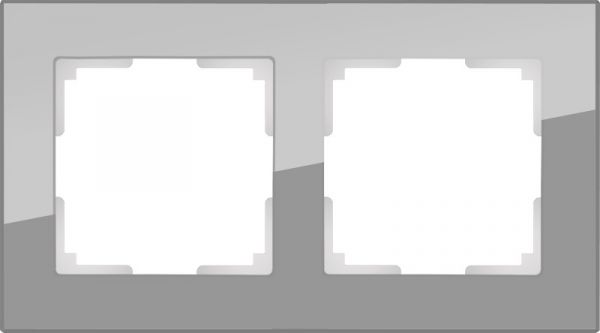 Рамка на 2 поста /WL01-Frame-02 (серый/стекло)
