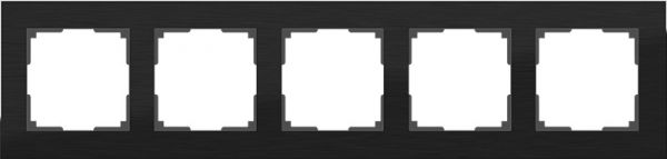 Рамка на 5 постов /WL11-Frame-05 (черный алюминий)