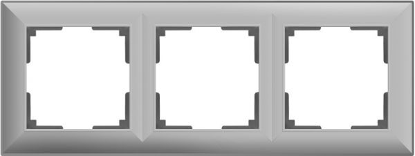Рамка на 3 поста /WL14-Frame-03 (серебряный)