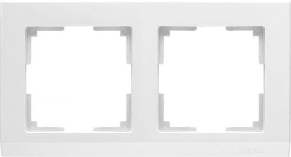 Рамка на 2 поста /WL04-Frame-02-white (белая)