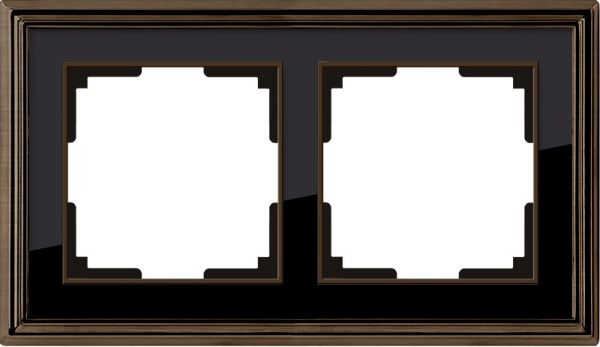Рамка на 2 поста /WL17-Frame-02 (бронза/черный)