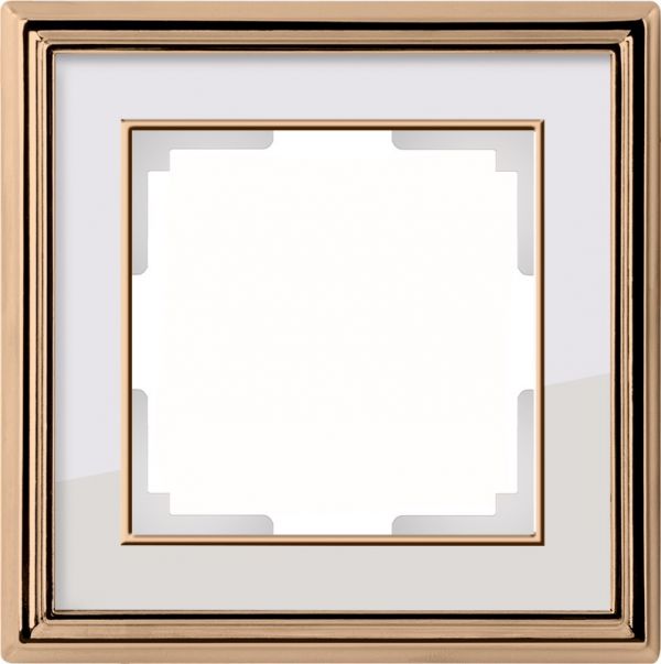 Рамка на 1 пост /WL17-Frame-01 (золото/белый)
