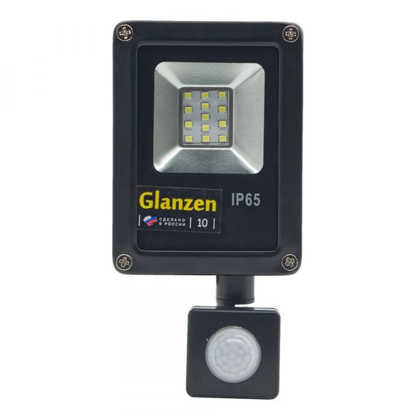 Светодиодный прожектор c датчиком движения GLANZEN FAD-0017-10