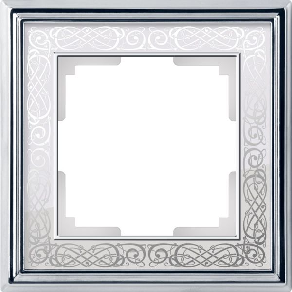 Рамка на 1 пост /WL77-Frame-01 (хром/белый)