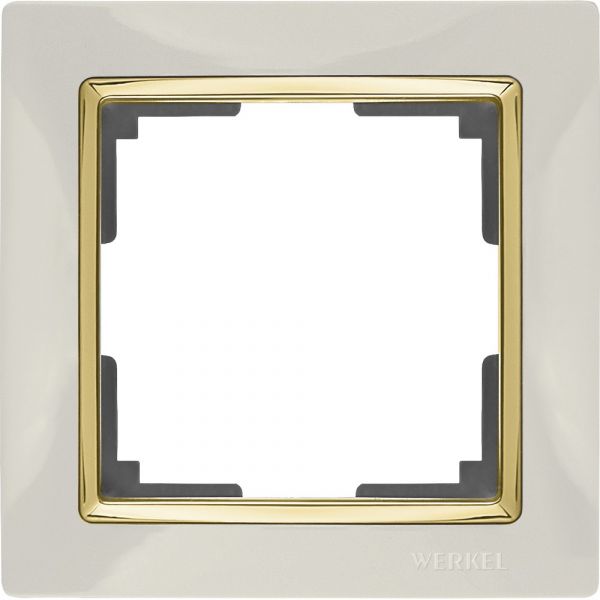 Рамка на 1 пост /WL03-Frame-01-GD (слоновая кость/золото)