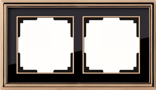 Рамка на 2 поста /WL17-Frame-02 (золото/черный)