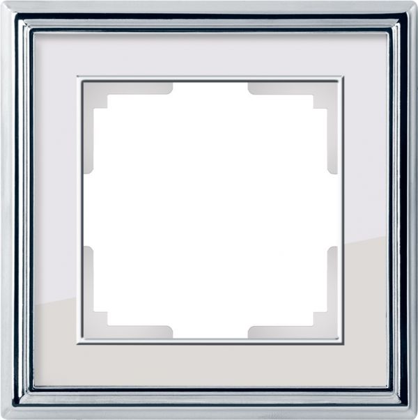 Рамка на 1 пост /WL17-Frame-01 (хром/белый)