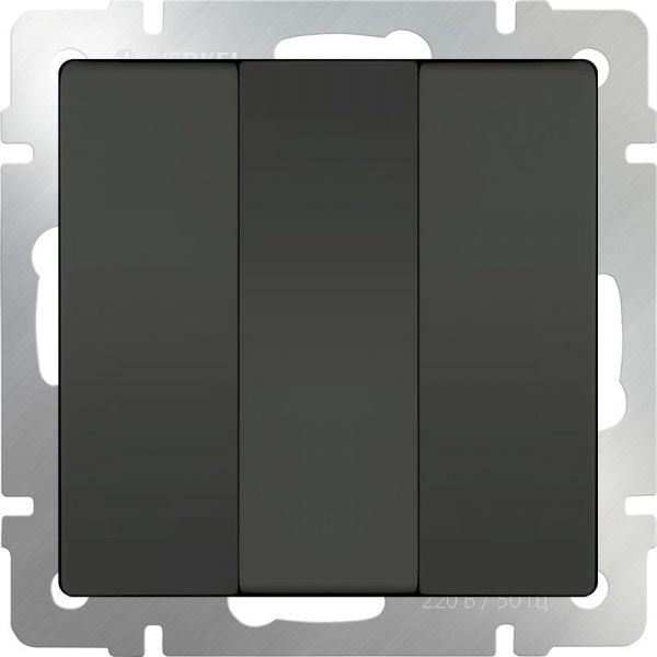 Выключатель трехклавишный /WL07-SW-3G (серо-коричневый)