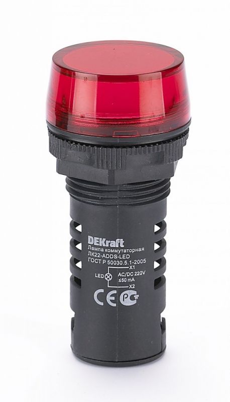 Лампа коммутационная ЛК22-ADDS-RED-LED-220 /25119DEK/