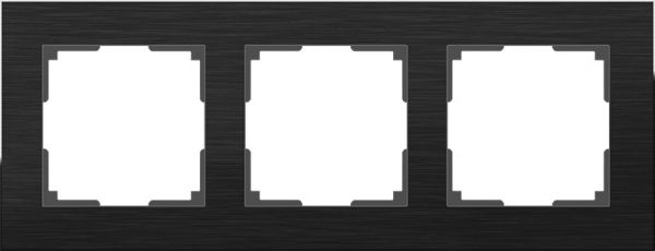 Рамка на 3 поста /WL11-Frame-03 (черный алюминий)