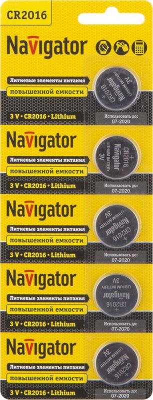 Элемент питания NBT-NBT-CR2016-BP5 94 763 Navigator