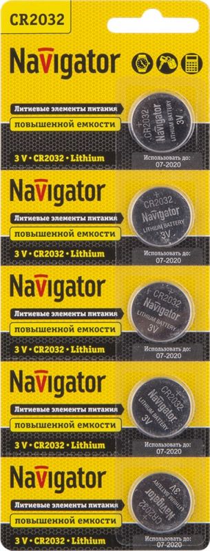 Элемент питания NBT-CR2032-BP5 94 765 Navigator