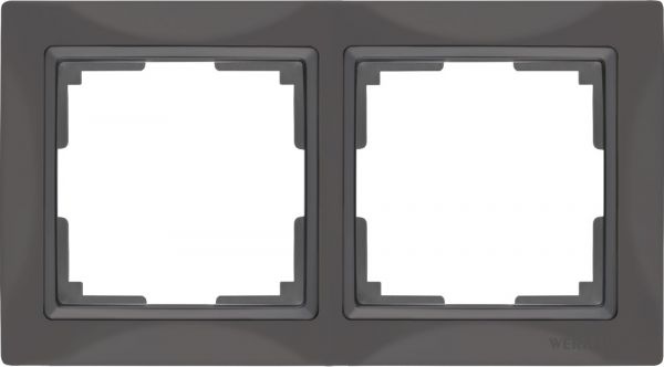 Рамка на 2 поста /WL03-Frame-02 (серо-коричневый, basic)
