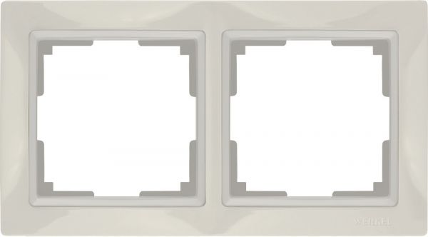 Рамка на 2 поста /WL03-Frame-02 (слоновая кость, basic)