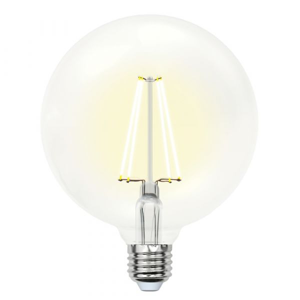 Лампа светодиодная VINTAGE LED-G125/10W/WW/E27/CL PLS02WH форма шар прозр. колба цвет свеч.теплый