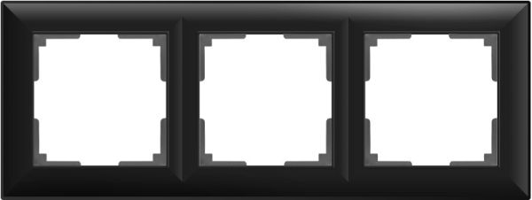 Рамка на 3 поста /WL14-Frame-03 (черный матовый)