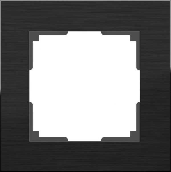 Рамка на 1 пост /WL11-Frame-01 (черный алюминий)
