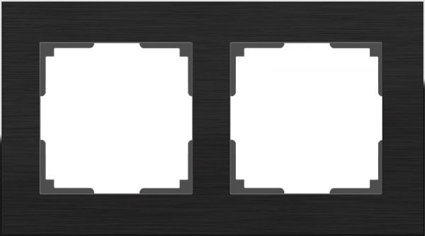 Рамка на 2 поста /WL11-Frame-02 (черный алюминий)