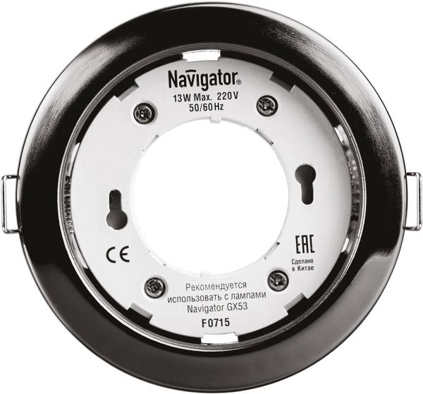 Светильник NGX-R1-005-GX53 Черный хром 71 281 Navigator